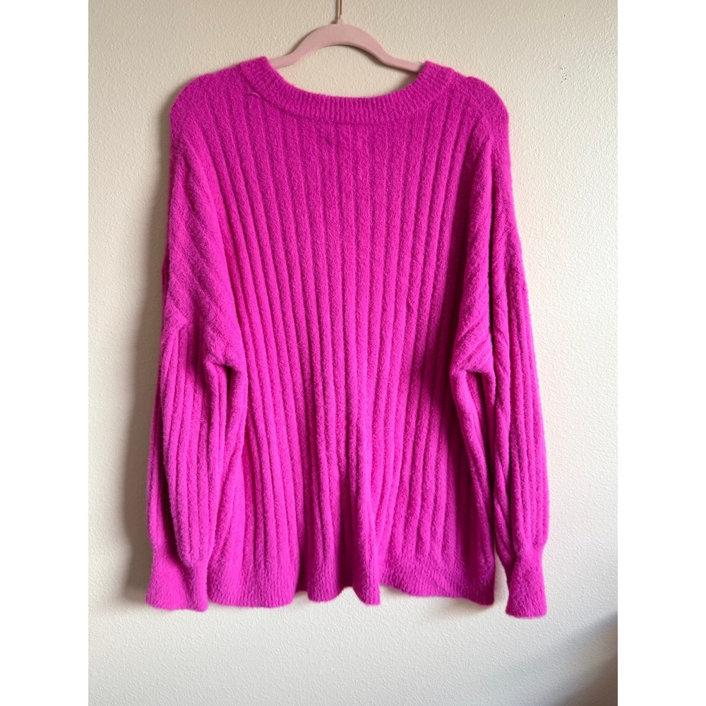 Aerie‎ Soft Buttercream Ribbed Knit Oversized Sweater Cosmic Pink Size S